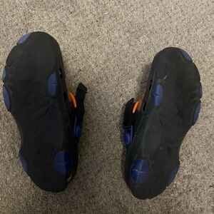CROCS Black Loafers with Blue and Orange Accents
